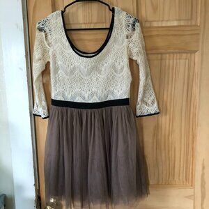 Anthropologie Lace Tulle Mini Dress by Mustard Seed - Sz M